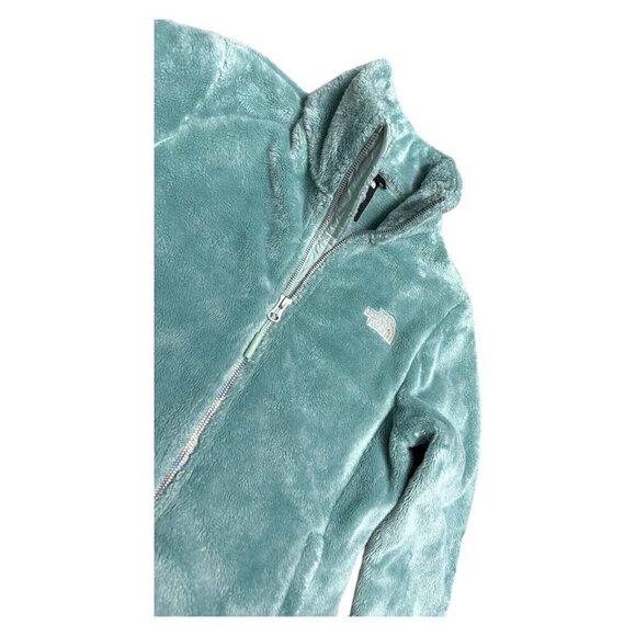 The North Face FAUX FUR FLEECE Outdoor Ski Winter Fall Womens Mint Green Jacket - Picture 5 of 7
